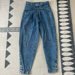 Vintage 80s Nuovo Pleated Tapered Jeans